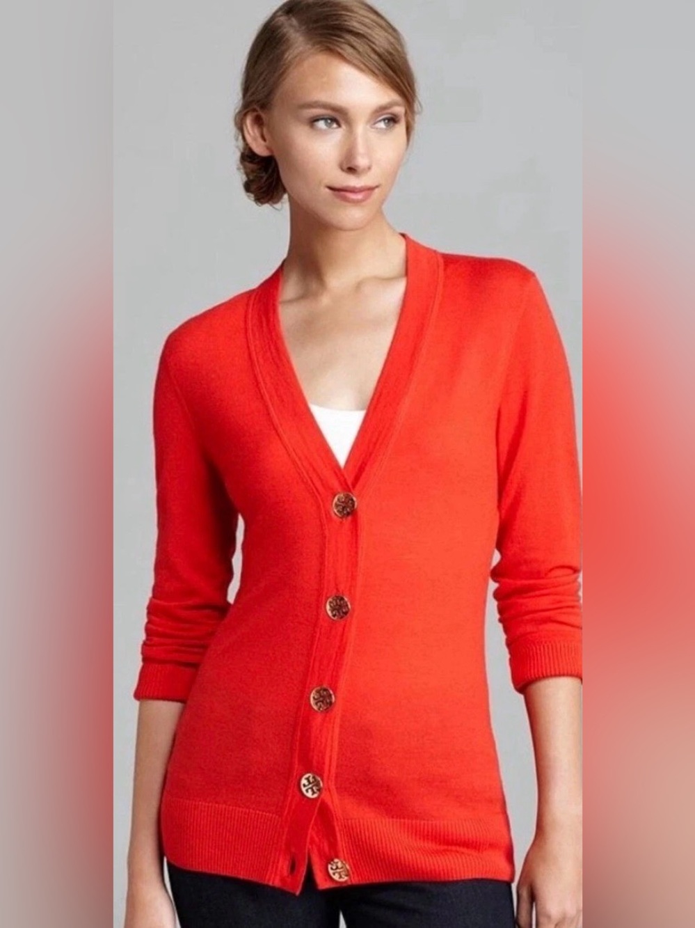 Tory Burch Cotton Button Front Simone Cardigan. Size small